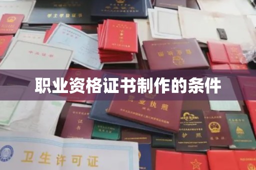 埌东职业资格证书制作的条件